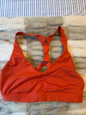 Athleta Red Strappy Sports Bra